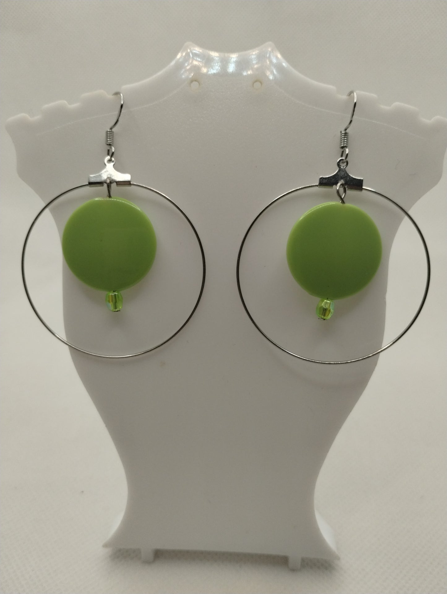 BRIGHT GREEN CIRCLE EARRINGS