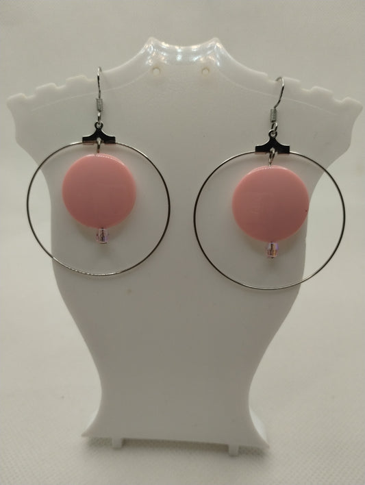 PINK CIRCLE EARRINGS