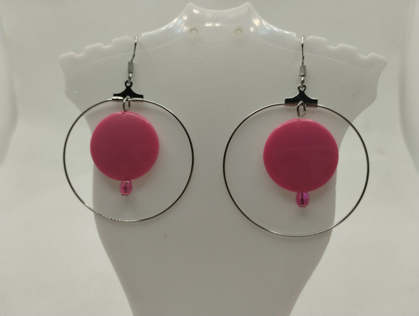 ROSE PINK CIRCLE EARRINGS