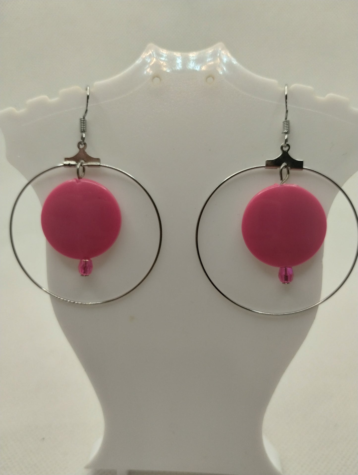 ROSE PINK CIRCLE EARRINGS