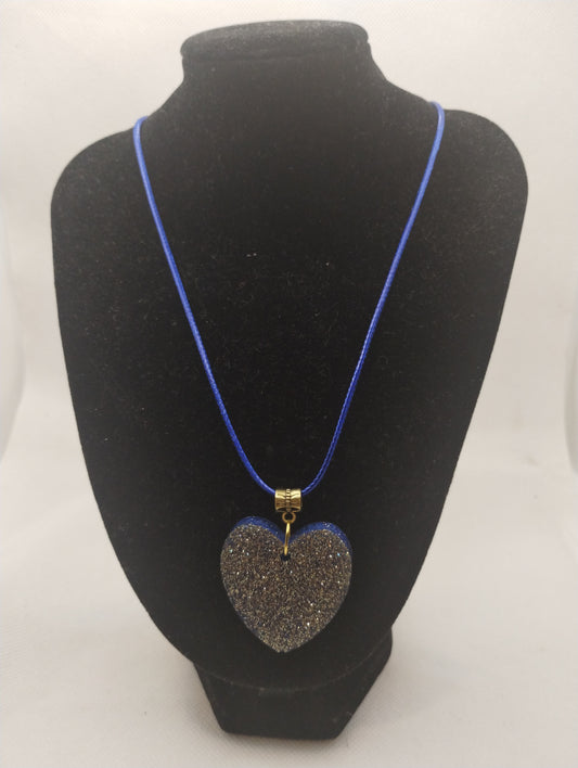 BLUE AND GOLD HEART NECKLACE