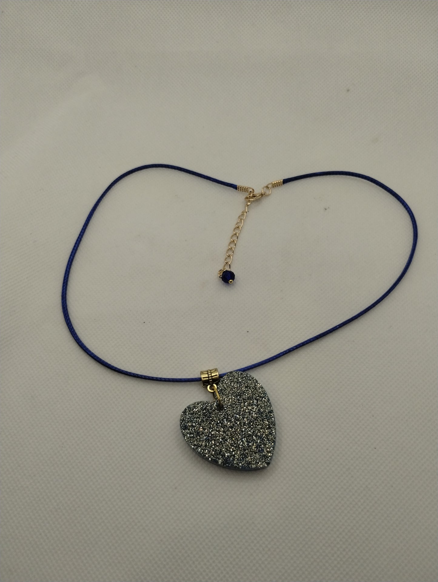 BLUE AND GOLD HEART NECKLACE