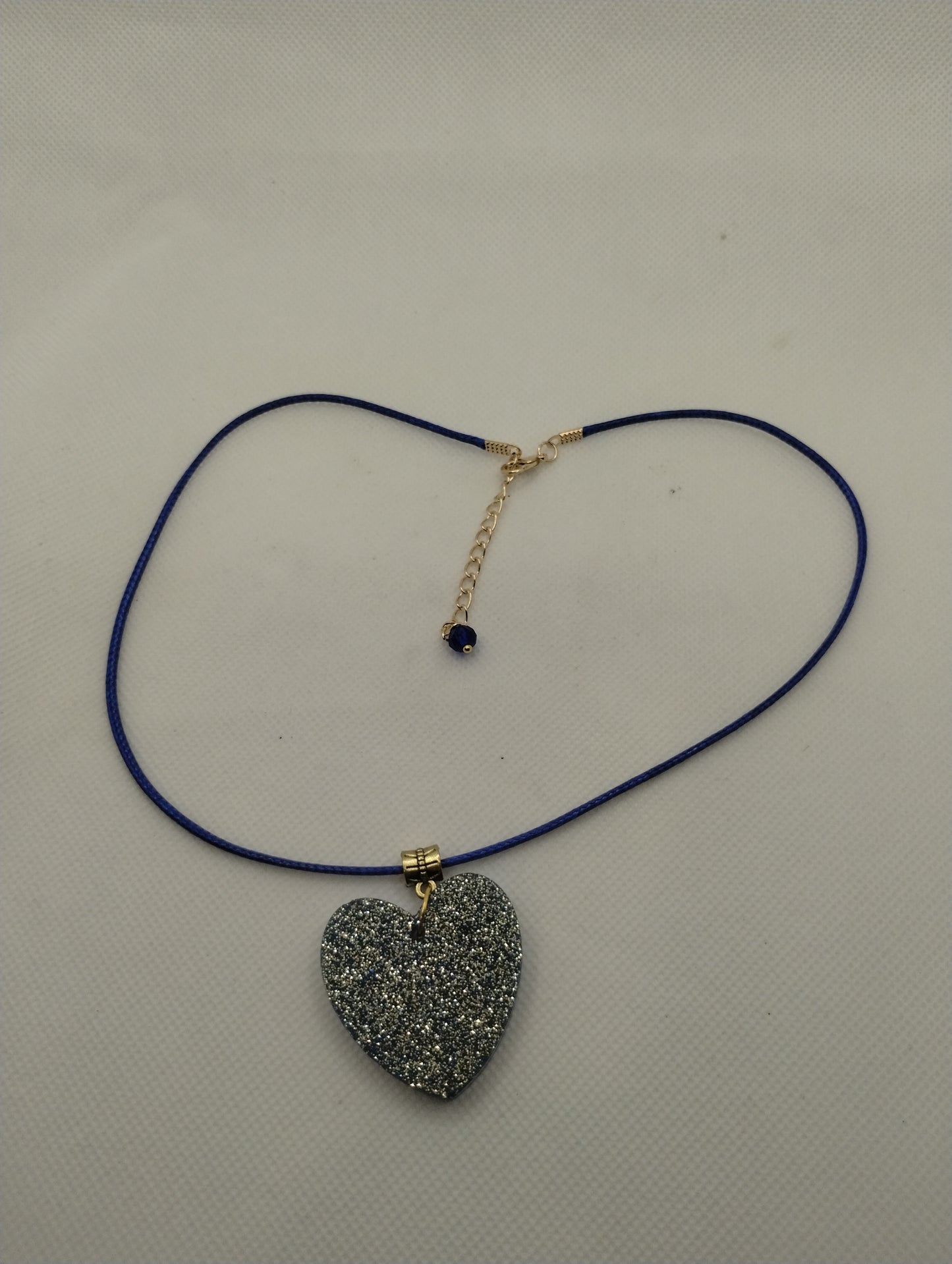 BLUE AND GOLD HEART NECKLACE