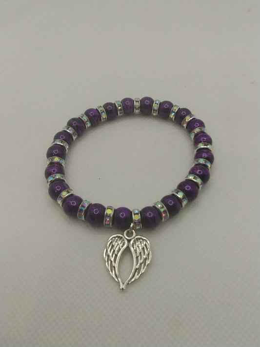 PURPLE ANGEL WING BRACELET