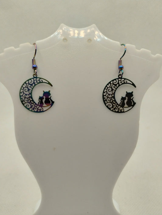 CATS IN THE MOON EARRINGS