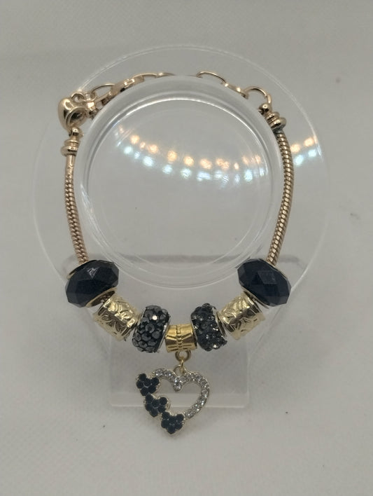 BLACK AND GOLD EUROPEAN STYLE BRACELET