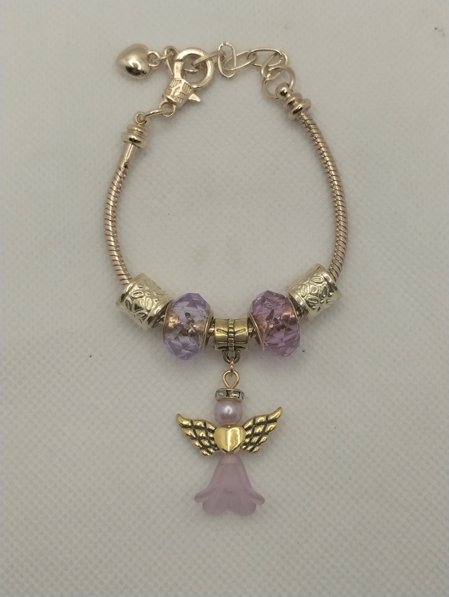 PURPLE AND GOLD EUROPEAN STYLE BRACELET