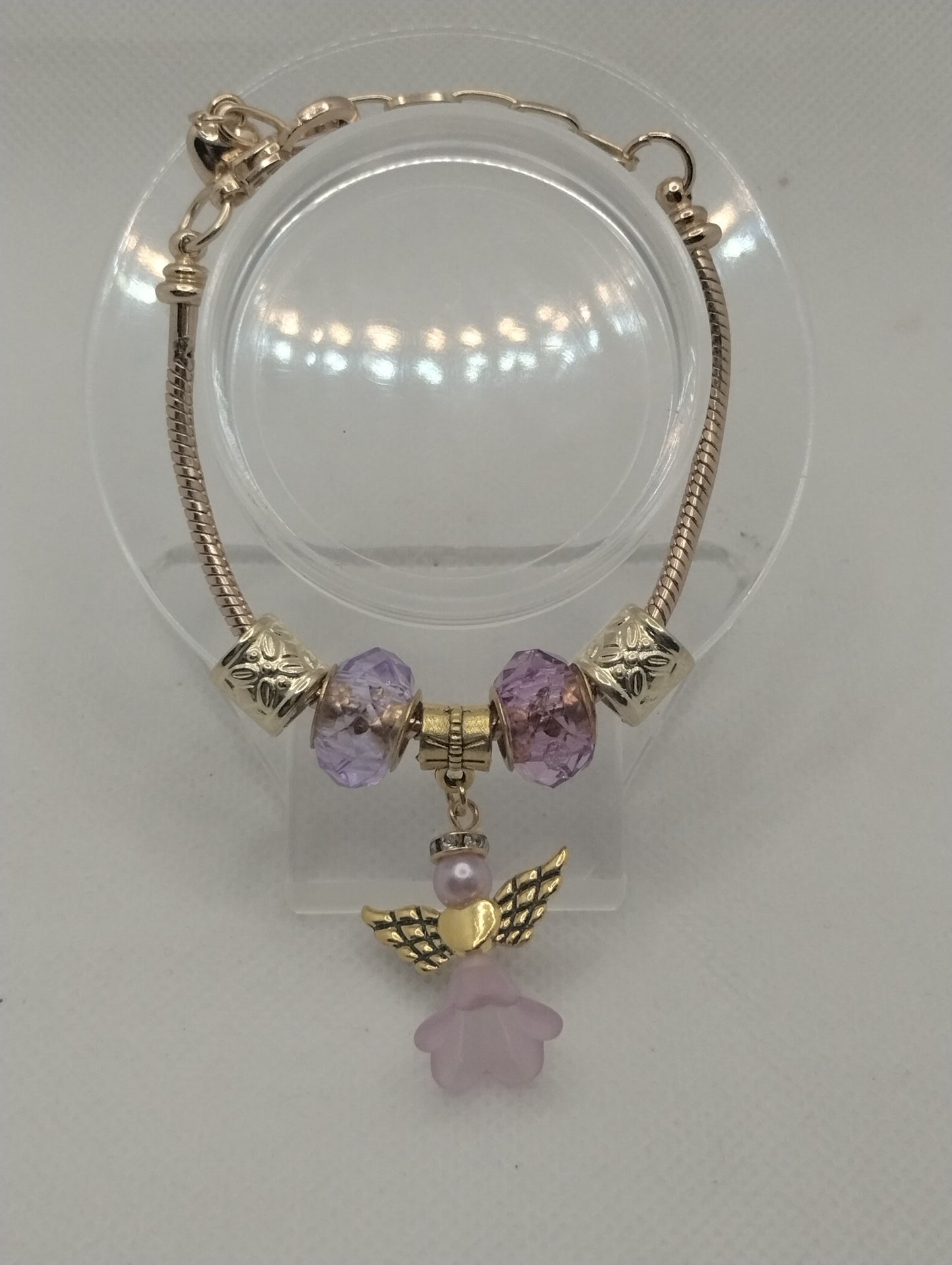 PURPLE AND GOLD EUROPEAN STYLE BRACELET