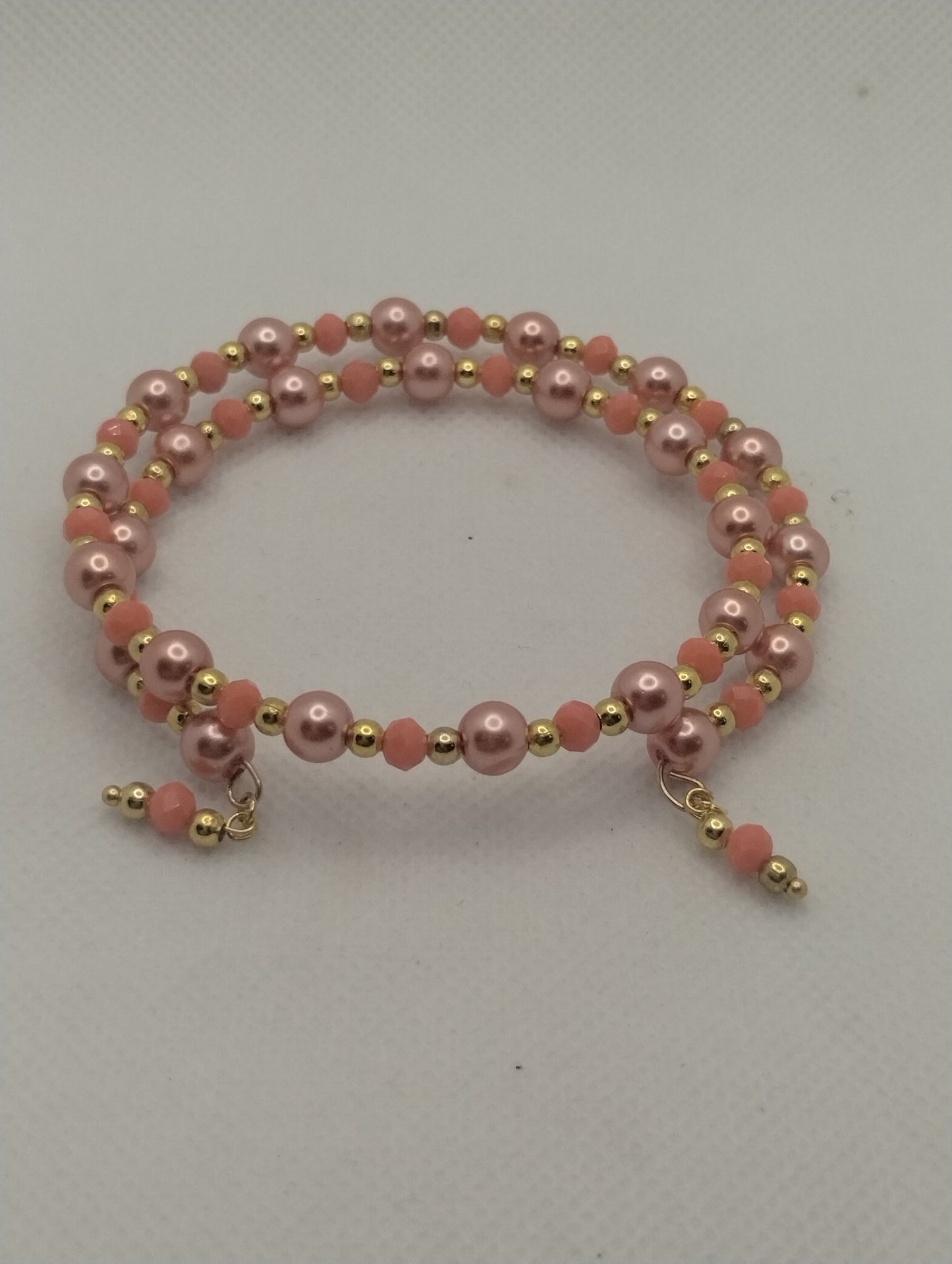 ORANGE AND GOLD WIRE BRACELET