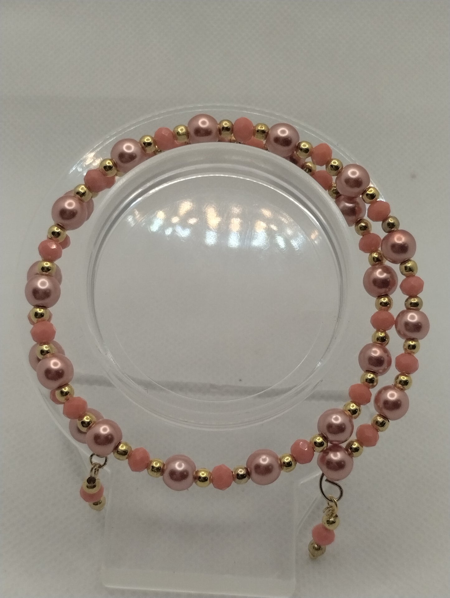 ORANGE AND GOLD WIRE BRACELET