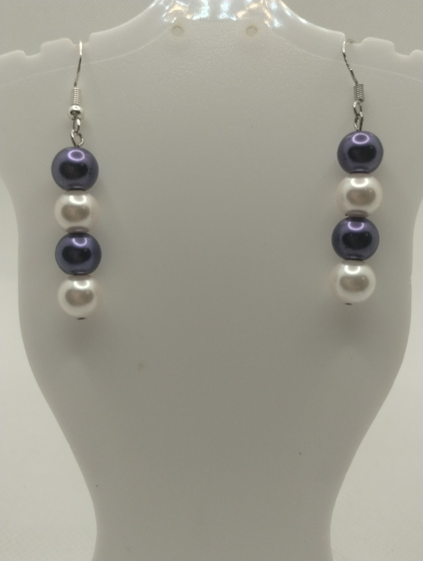 BLUE AND WHITE BRACELET AND EARRINGS SET