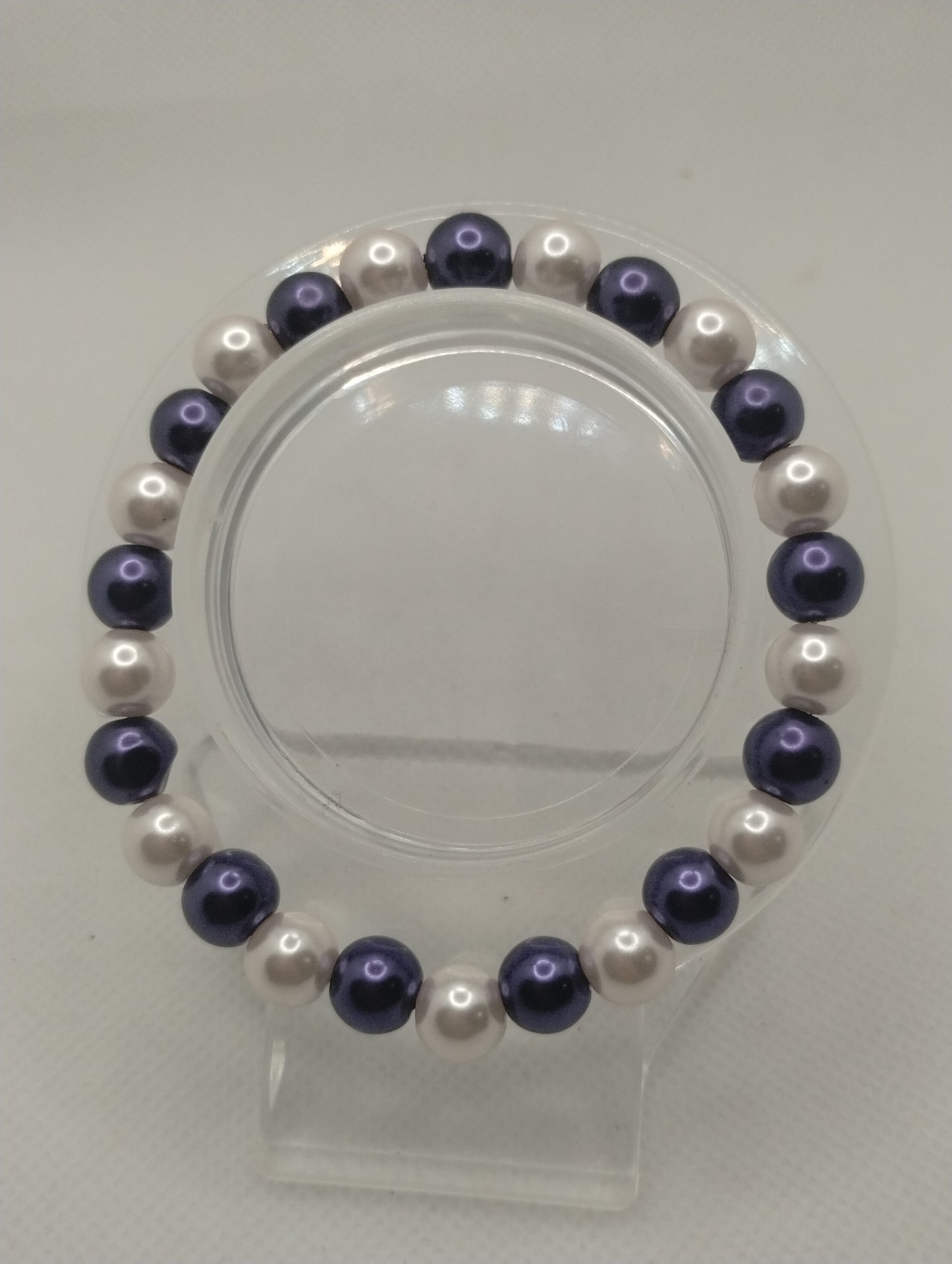 BLUE AND WHITE BRACELET AND EARRINGS SET