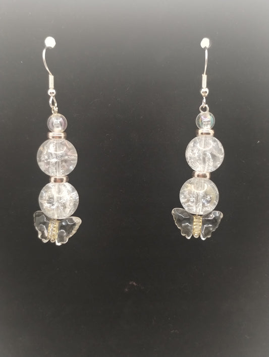 CLEAR AND GOLD EARRINGS