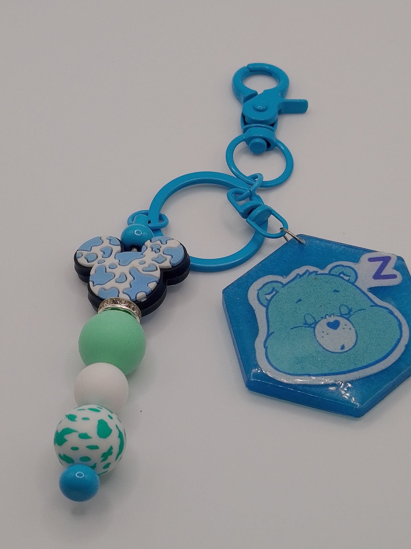 BLUE CARE BEAR KEY CHAIN
