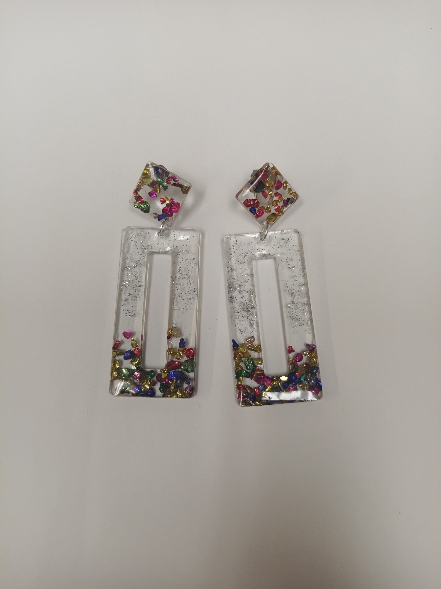 RAINBOW RESIN EARRINGS