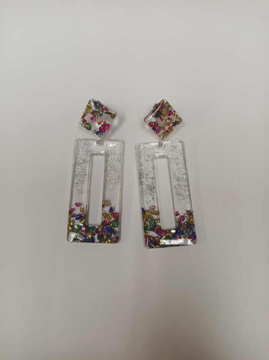 RAINBOW RESIN EARRINGS