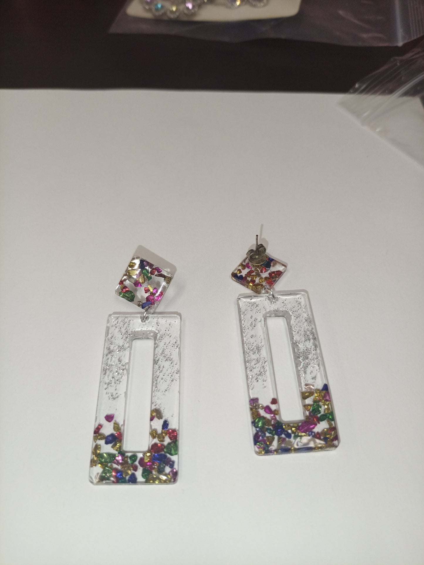 RAINBOW RESIN EARRINGS