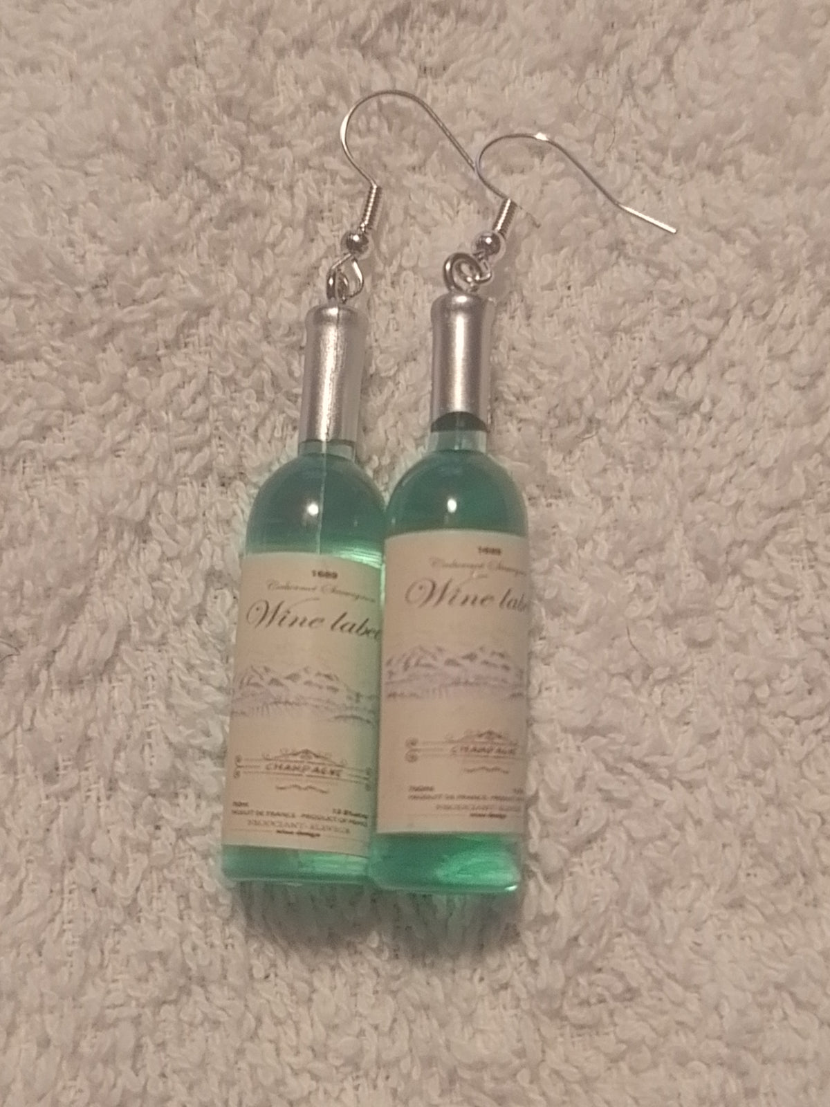 BLUE WINE BOTTLE EARRINGS