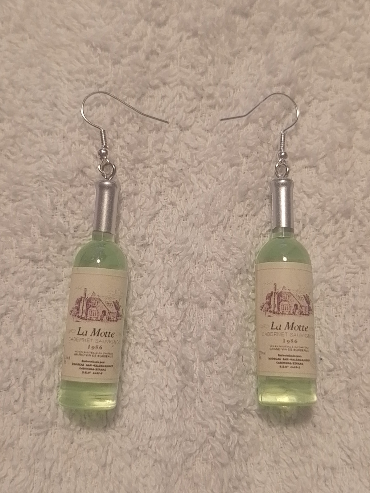 GREEN WINE BOTTLE EARRINGS